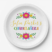 メキシコカラフルフィエスタキンセニェラ ペーパープレート (正面)