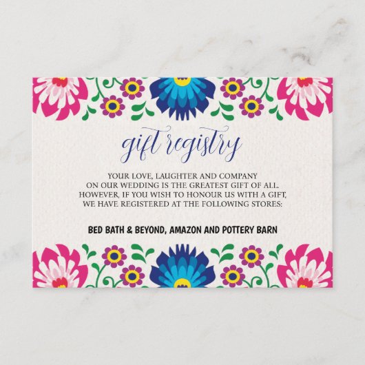 メキシコカラフルフィエスタフローラ結婚植物薬 エンクロージャーカード (正面)