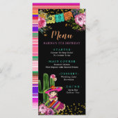 メキシコカラフルフィエスタフローラ誕生日 メニュー (正面/裏面)
