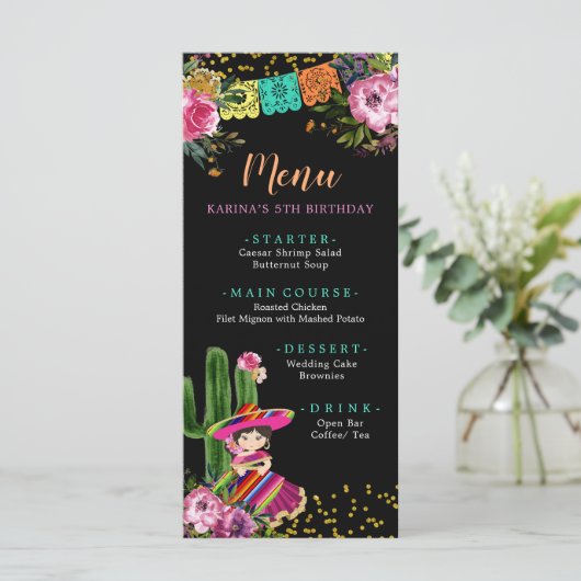 メキシコカラフルフィエスタフローラ誕生日 メニュー (スタンド正面)