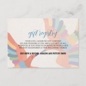 メキシコカラフルフィエスタモダンフローラ結婚ボダ エンクロージャーカード (正面)