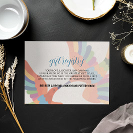 メキシコカラフルフィエスタモダンフローラ結婚ボダ エンクロージャーカード