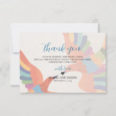 メキシコカラフルフィエスタモダンフローラ結婚ボダ サンキューカード (正面)