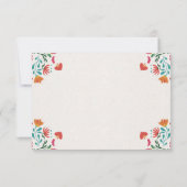 メキシコカラフルフィエスタモダンフローラ結婚ボダ セーブザデート (裏面)