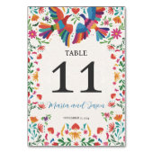 メキシコカラフルフィエスタモダンフローラ結婚ボダ テーブルナンバー (正面)