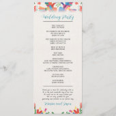 メキシコカラフルフィエスタモダンフローラ結婚ボダ プログラム (裏面)