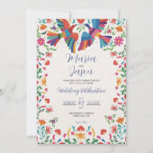 メキシコカラフルフィエスタモダンフローラ結婚ボダ 招待状 (正面)