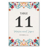 メキシコカラフルフィエスタ結婚フローラ テーブルナンバー (正面)