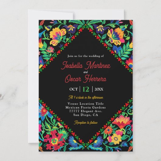 メキシコカラフルフィエスタ結婚式招待状 招待状 (正面)