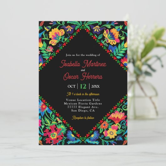 メキシコカラフルフィエスタ結婚式招待状 招待状 (スタンド正面)