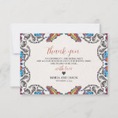 メキシコカラフルフィエスタ花結婚植物園 サンキューカード (正面)