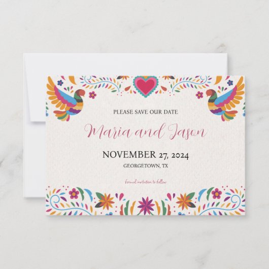 メキシコカラフルフィエスタ花結婚植物園 セーブザデート (正面)