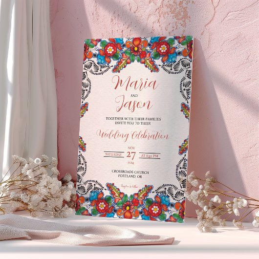 メキシコカラフルフィエスタ花結婚植物園 招待状