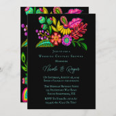 メキシコカラフルフローラ結婚ーのカップルのシャワー 招待状 (正面/裏面)