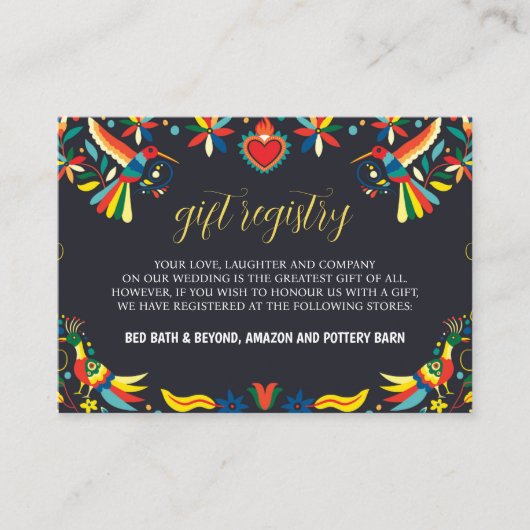 メキシコカラフルンコデマヨフィエスタ結婚ズ エンクロージャーカード (正面)