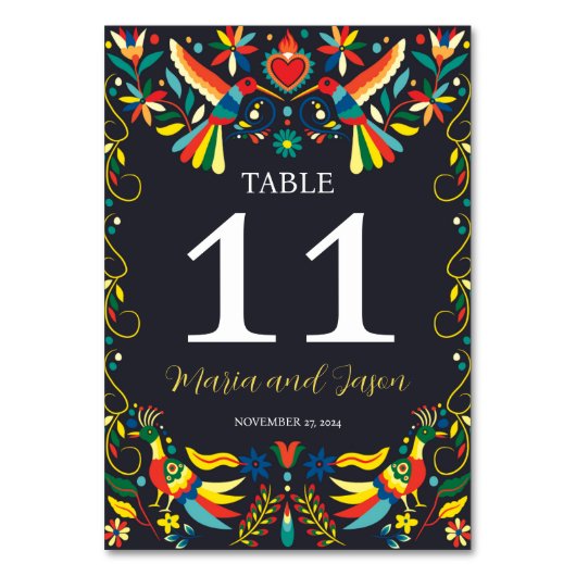 メキシコカラフルンコデマヨフィエスタ結婚ズ テーブルナンバー (正面)