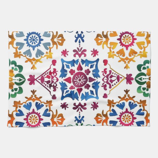 メキシコカラフルンスタータイル キッチンタオル (横)