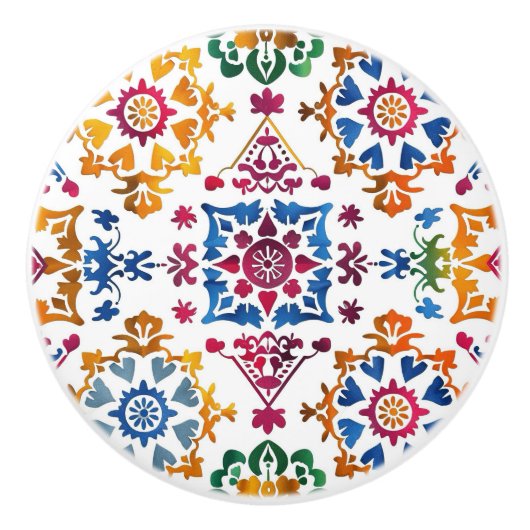 メキシコカラフルンスタータイル セラミックノブ (正面)