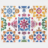 メキシコカラフルンスタータイル フリースブランケット (正面(横))