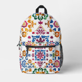 メキシコカラフルンスタータイル プリントバックパック (正面)