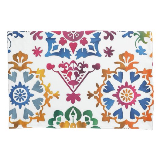 メキシコカラフルンスタータイル 枕カバー (正面)