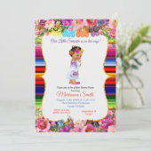 メキシコカラフルンセノリタフィエスタガールベビーシャワー 招待状 (スタンド正面)
