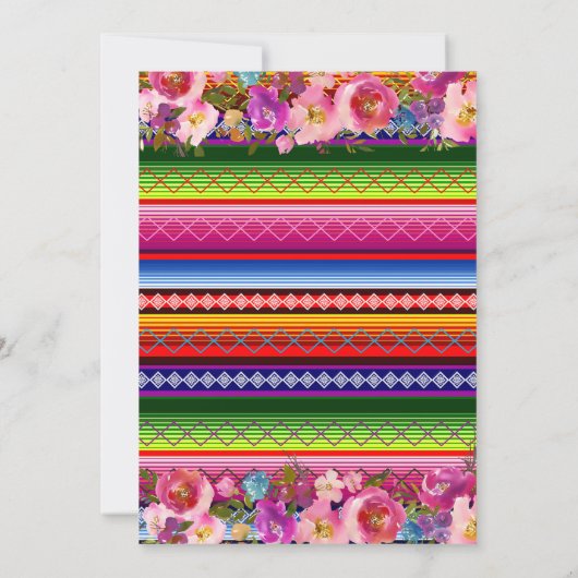 メキシコカラフルンセノリタフィエスタガールベビーシャワー 招待状 (裏面)