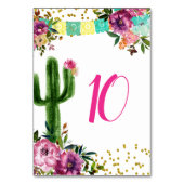 メキシコカラフルンタコの恋ブライダルシャワー テーブルナンバー (裏面)