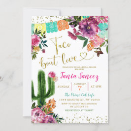 メキシコカラフルンタコの恋ブライダルシャワー 招待状