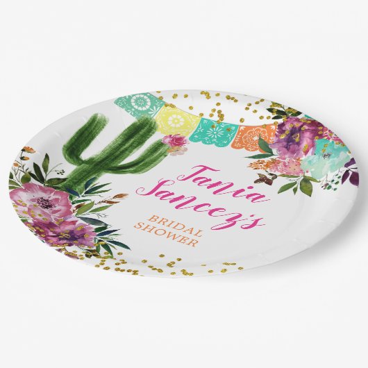 メキシコカラフルンタコアウトラブ紙プレート ペーパープレート (アングル)