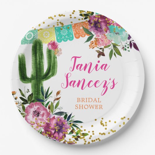 メキシコカラフルンタコアウトラブ紙プレート ペーパープレート (正面)