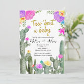 メキシコカラフルンタコベビーの赤ちゃんシャワー 招待状 (スタンド正面)