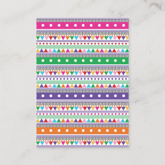 メキシコカラフルンフィエスタおむつラッフルベビーシャワー エンクロージャーカード (裏面)