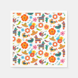 メキシコカラフルンフィエスタイベントパーティー スタンダードカクテルナプキン