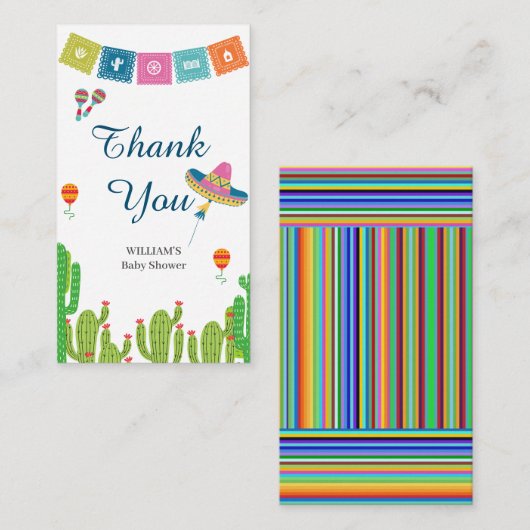 メキシコカラフルンフィエスタサボス誕生日ありがとう エンクロージャーカード (正面/裏面)