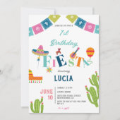 メキシコカラフルンフィエスタサボス誕生日 招待状 (正面)