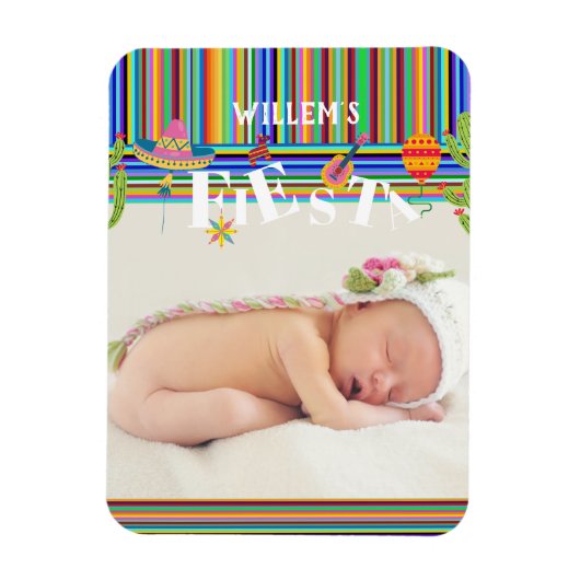 メキシコカラフルンフィエスタサボテン赤ちゃんシャワー マグネット (縦)