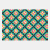 メキシコカラフルンフィエスタパターン ラッピングペーパーシート (正面3)