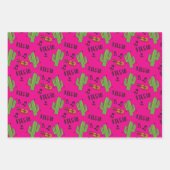 メキシコカラフルンフィエスタパターン ラッピングペーパーシート (正面)