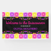 メキシコカラフルンフィエスタフローラキンセアニェラへようこそ 横断幕 (横)