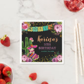 メキシコカラフルンフィエスタフローラ誕生日紙 スタンダードカクテルナプキン (インサイチュ)