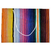 メキシコカラフルンフィエスタブランケットデザイン ラージペーパーバッグ (裏面)