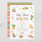 メキシコカラフルンフィエスタベイビーシャワー 招待状 (正面/裏面)