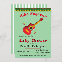 メキシコカラフルンフィエスタボーイベビーシャワー招待状 招待状