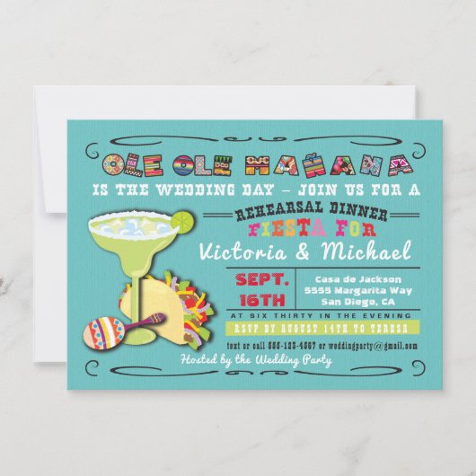 メキシコカラフルンフィエスタリハーサルディナー招待状 招待状 (正面)
