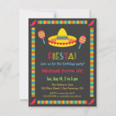 メキシコカラフルンフィエスタ子供の誕生日パーティー 招待状 (正面)