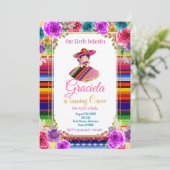メキシコカラフルンフィエスタ誕生日金ゴールドガール 招待状 (スタンド正面)