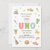 メキシコカラフルンフォトフィエスタファースト誕生日 招待状 (正面)