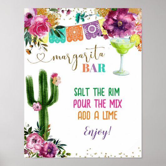 メキシコカラフルンマルガリータバー徴候 ポスター (正面)