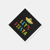 メキシコカラフルンレッツフィエスタブラック スタンダードカクテルナプキン (角)